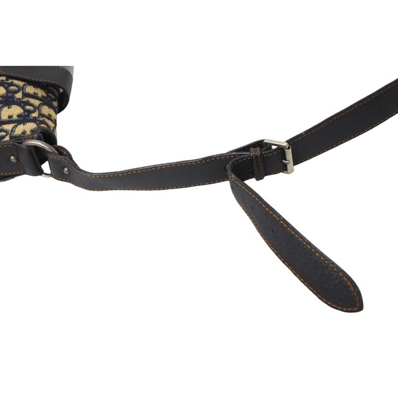 Christian Dior Trotter Messenger Bag Leather Beige Navy - Picture 5 of 10